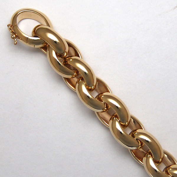 18K Yellow Gold Hollow Cable Chain 13.2mm